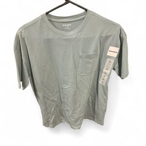 Old Navy Sage Green/blue Pocket Tee NWT